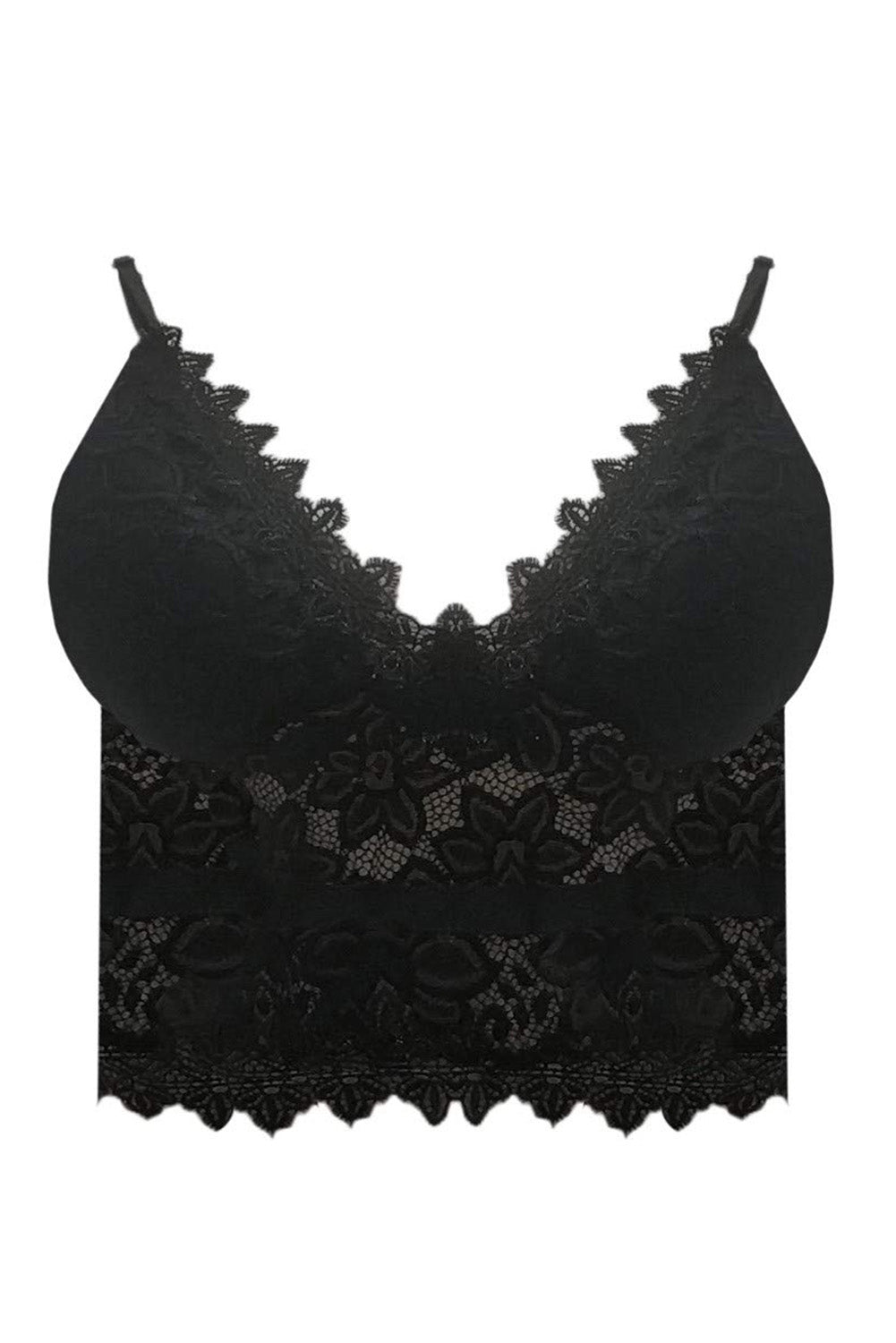 Deep V Lace Bralette Crop Top